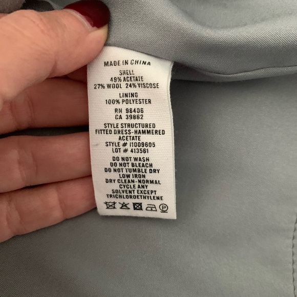 Theory cap sleeve structured fitted dress in cloud grey - Picture 6 of 6